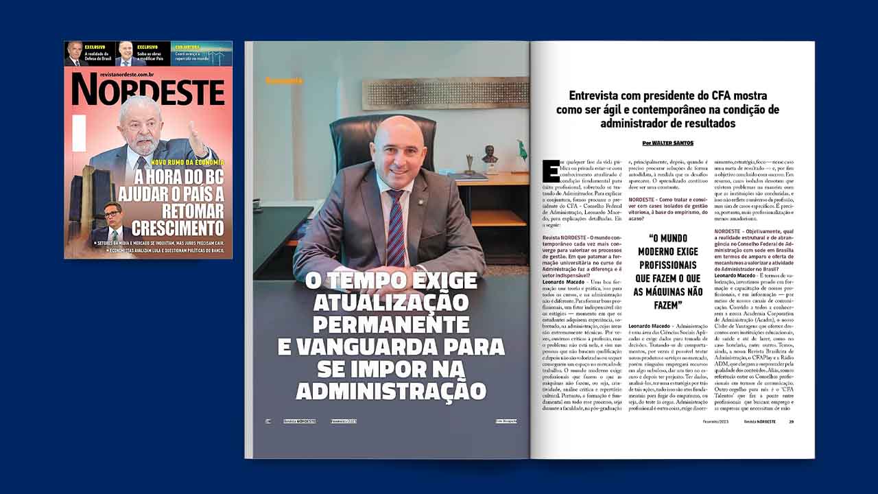 Leia mais sobre o artigo Entrevista com presidente do CFA é destaque na Revista Nordeste