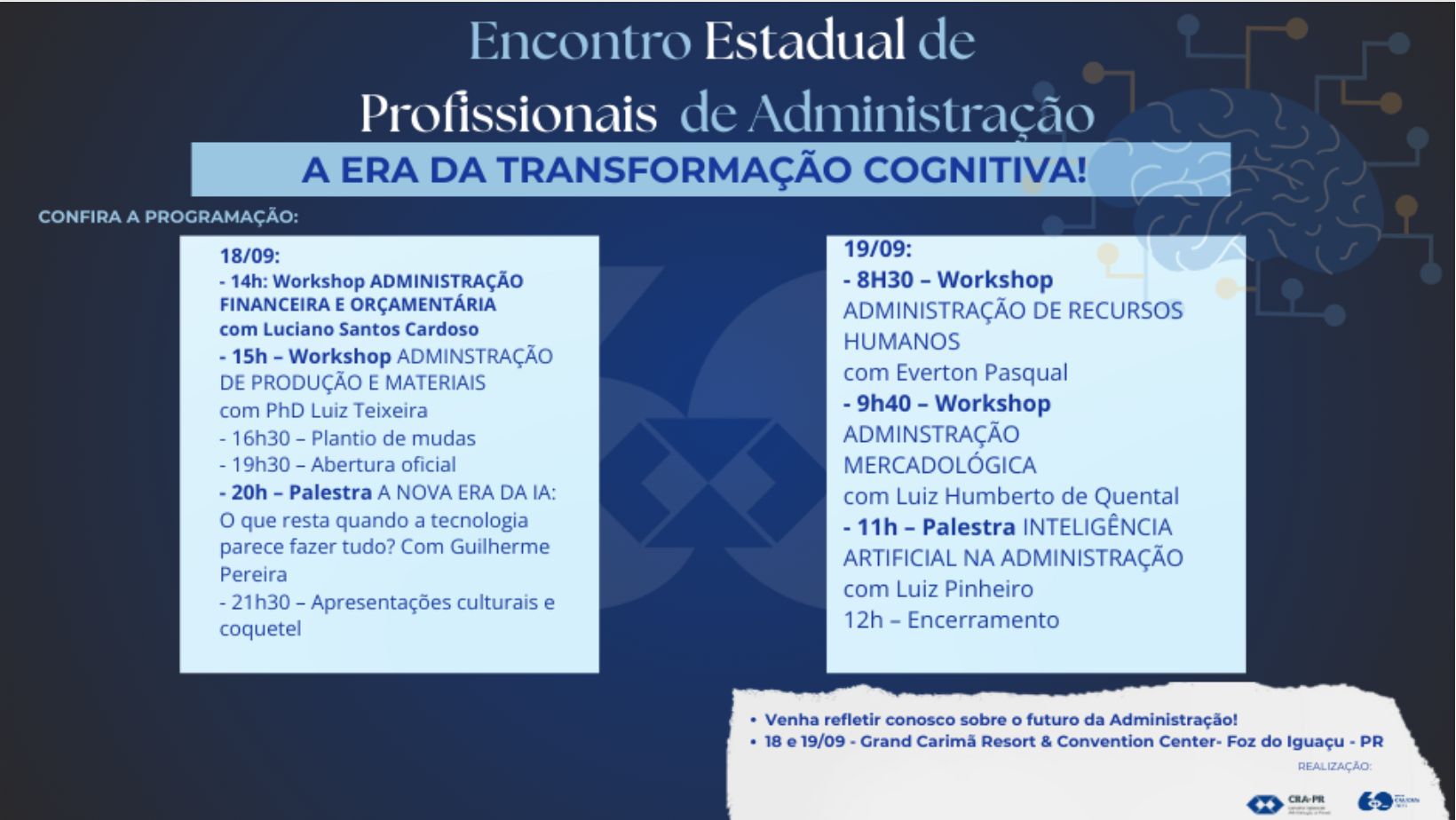 Leia mais sobre o artigo Encontro Estadual de Profissionais de Administração reunirá especialistas em Foz do Iguaçu